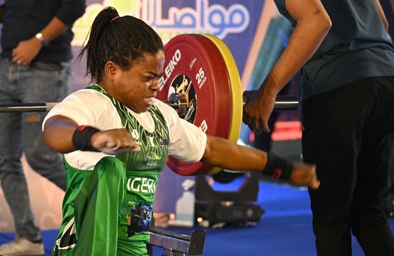 Esther Nworgu of Nigeria takes her first African Open Championships title by breaking the world record in the women's up to 41kg category. ⒸMohamed AlmanyWPPO